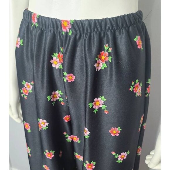 Vintage Wide Leg Pants, 60s Floral Pants, 60s Palazzo Pants - Picture 3 of 9